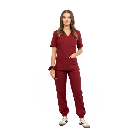 Spodnie medyczne SCRUBS MEDI TEDDY - LLEVANTI MERLOT SCRUB